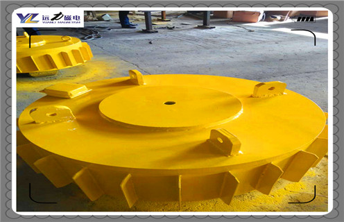 電磁除鐵器，永磁除鐵器，圓形懸掛式電磁永磁除鐵器除鐵器使用時墊上一層非導磁性的隔離片